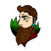 Beard Forest Die Cut Sticker